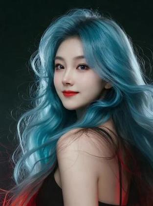 抖音蓝色头发女孩图标
