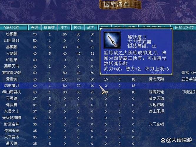 三国群英传7全武器必杀技专属一览表图标