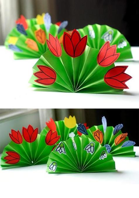 幼儿园手工折纸花图片