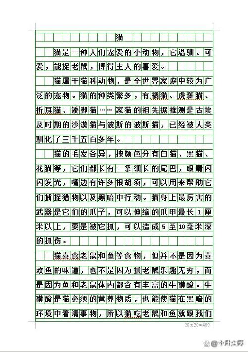 小猫作文400字四年级优秀