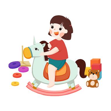 小女孩骑木马摇啊摇的表情包缩略图