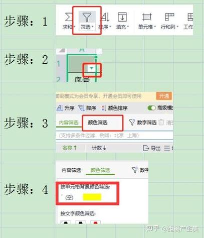 表格中怎么把标了颜色的筛选出来图标
