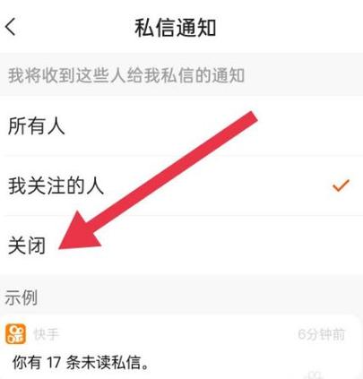 快手私信屏幕上显示怎么关闭图标