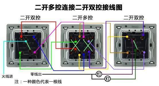 二开多控开关接线图解