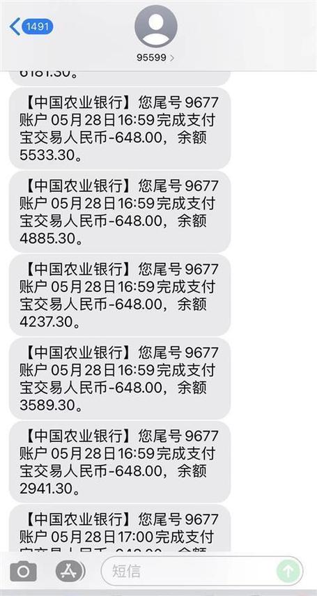 中国农业银行余额查询短信缩略图