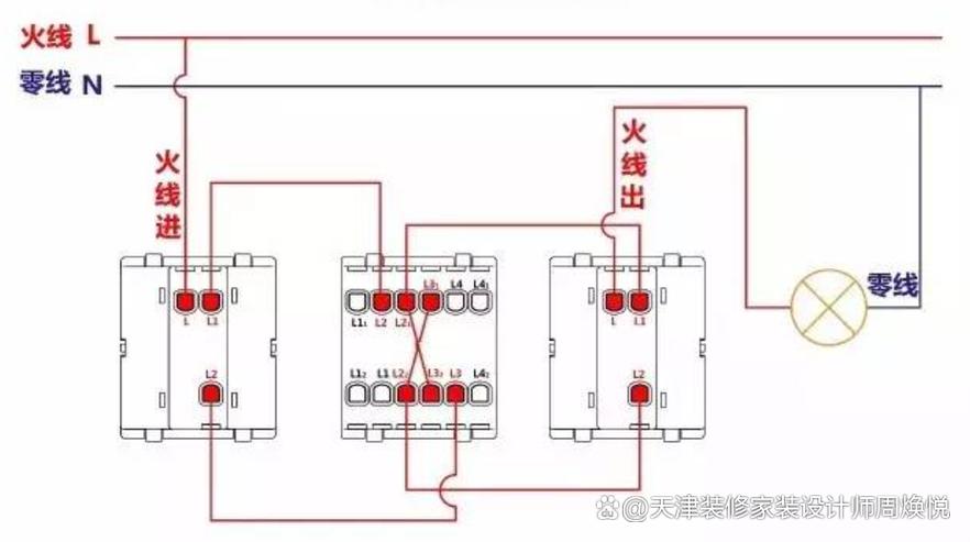 公牛一开三控开关怎么接线图解