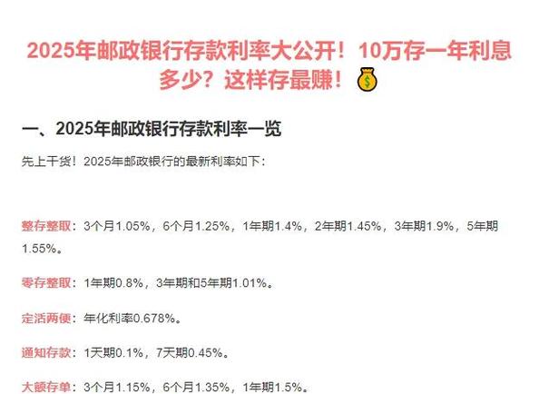 邮政存钱一万一年多少利息