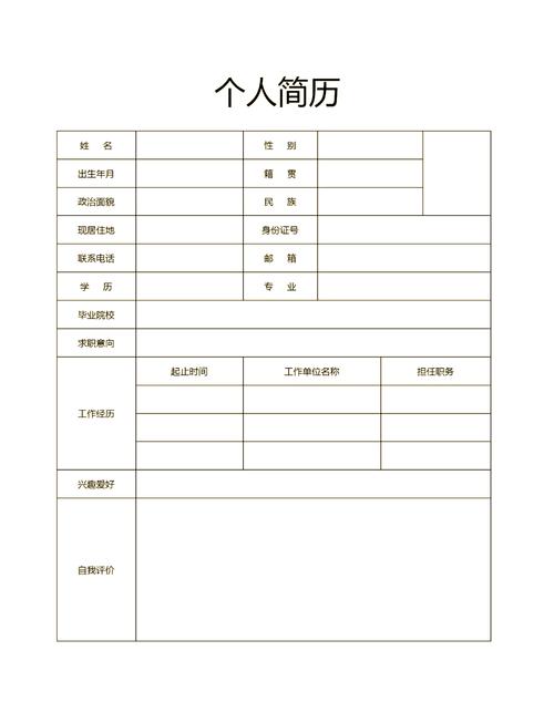 个人简历模板电子版可填写图标