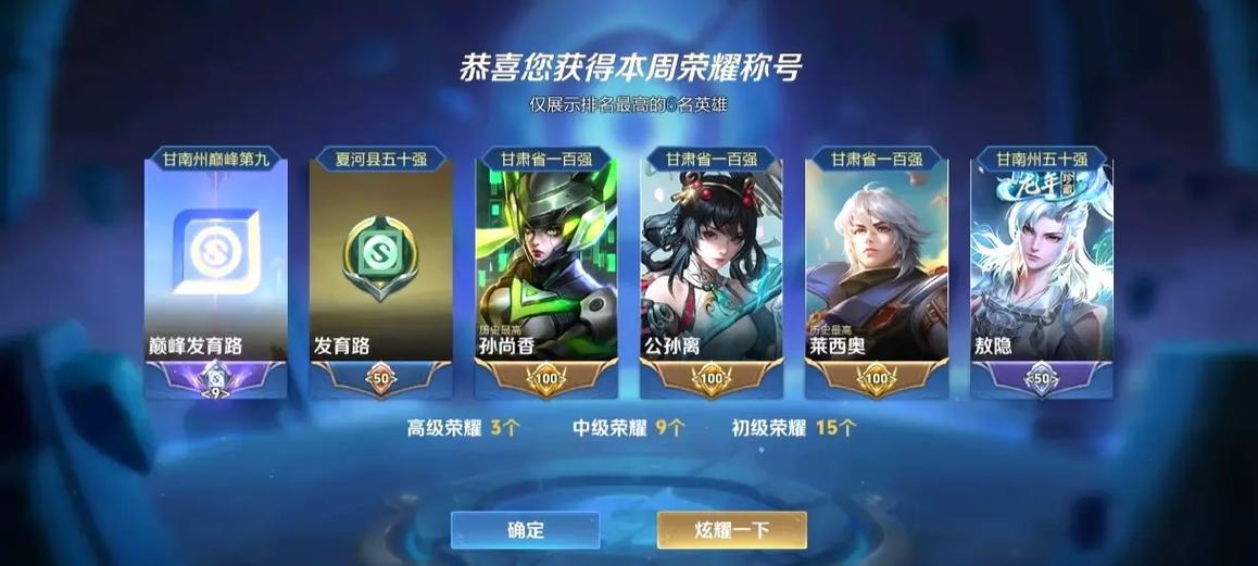 王者荣耀热门英雄拿省标缩略图