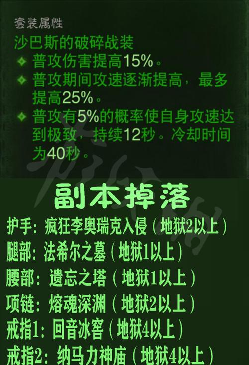 暗黑破坏神2重制版绿色套装大全图标