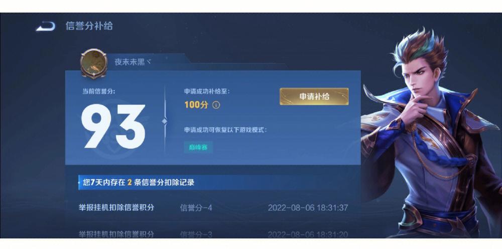 王者荣耀信誉积分在哪看图标