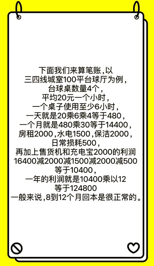开个台球厅一年能挣多少