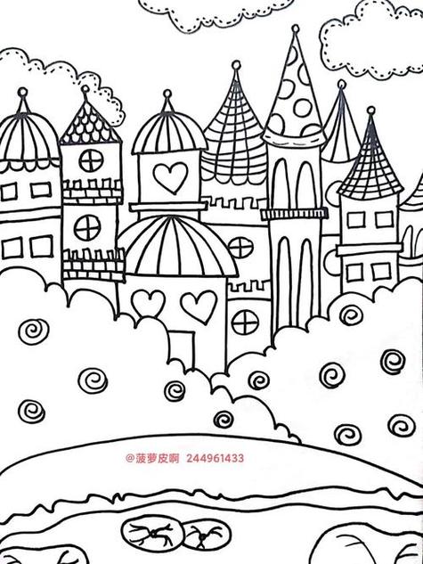 魔法城堡简笔画缩略图