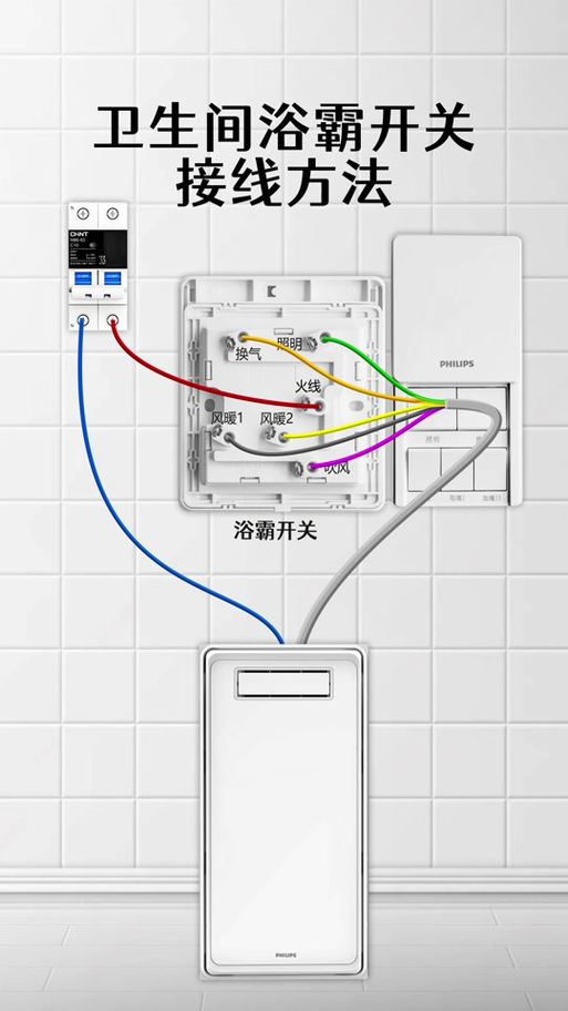 浴霸灯怎么外接开关图标