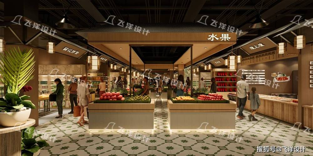 农贸市场设计效果图图标