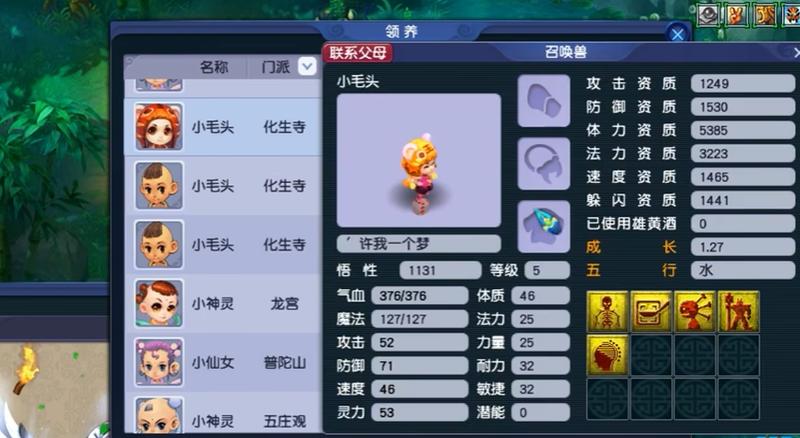 梦幻西游化生寺109后排灵饰带气血还是防御图标