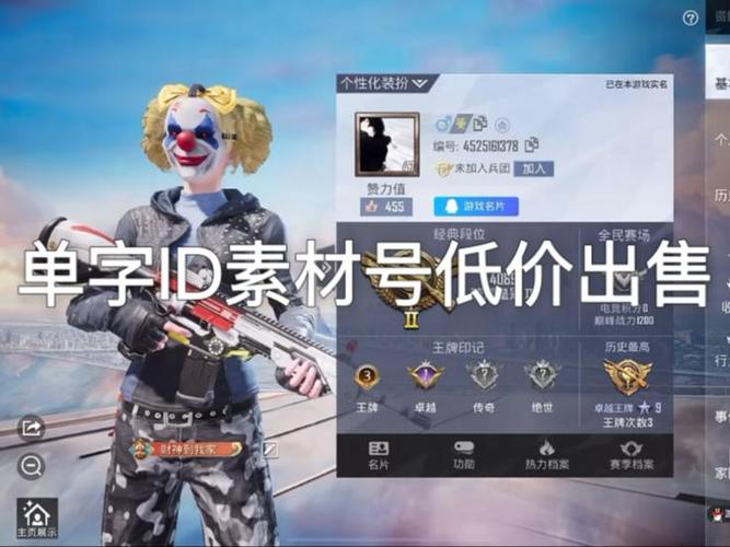 和平精英有哪些单字id没人用图标
