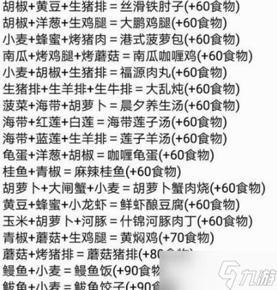 创造与魔法烹饪锅食谱