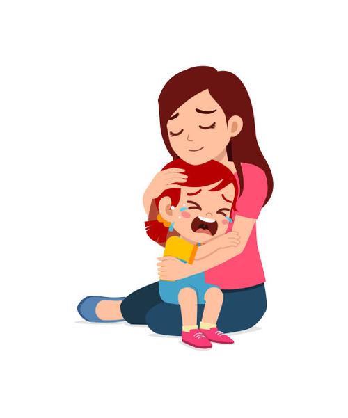 孩子抱着妈妈哭的图片