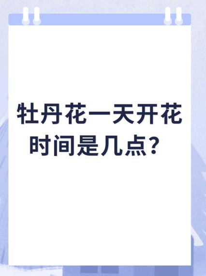 牡丹花季节开花的时间