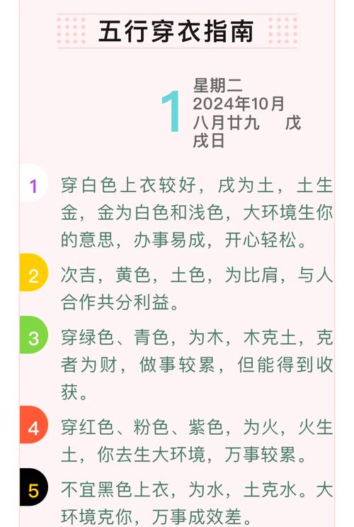 五行穿衣每日分享