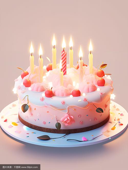带蜡烛的生日蛋糕图片祝你生日快乐素材生日蛋糕图片游戏截图