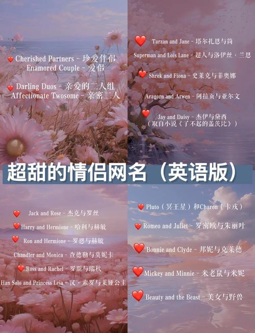 简单清新英文情侣网名意境好听的情侣英文网名图标