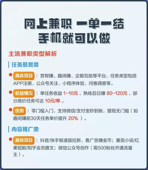学生手机兼职赚钱平台一单一结